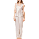 Women's 100% Silk Pajama Set Luxury Sleeveless Silk Tops Pajamas